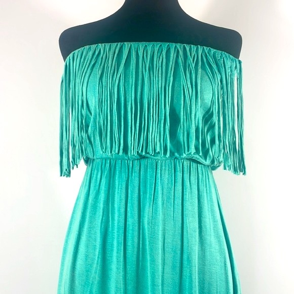 Turquoise mini Dress with Tassels, Medium, Santa Fe - Picture 5 of 8